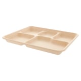 VASSOI 5 SCOMPARTI BIONIC  26,5x21,5x2 CM NATURALE BAGASSA (500 UNITÀ)