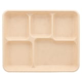 VASSOI 5 SCOMPARTI BIONIC  26,5x21,5x2 CM NATURALE BAGASSA (500 UNITÀ)