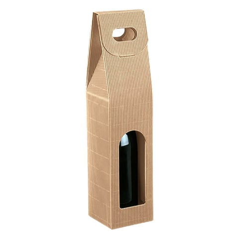 100 U. SCATOLE 1 BOTTIGLIA   9x9x38,5 CM NATURALE KRAFT (100 UNITÀ)