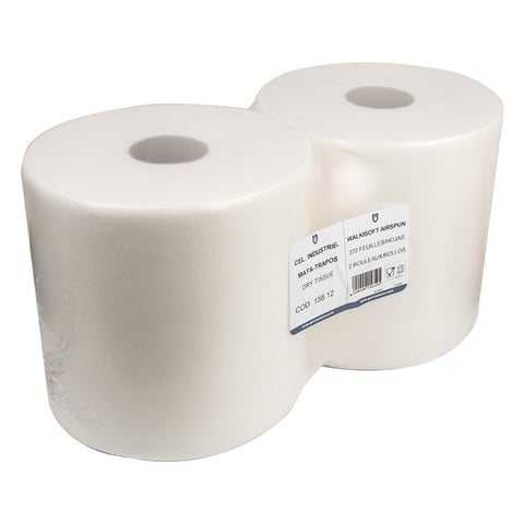 PANNO CARTA 1 VELO - 370 FOGLI  55 G/M2 Ø 26x26 CM BIANCO AIRLAID (2 UNITÀ)