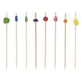 SPIEDINI DECORATI BAMBOO  12 (h) CM COLORI VARIE BAMBÙ (100 UNITÀ)