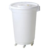 CONTENITORE BIANCO CON COPERCHIO  150 L Ø 61,5x82 CM BIANCO HDPE (1 UNITÀ)