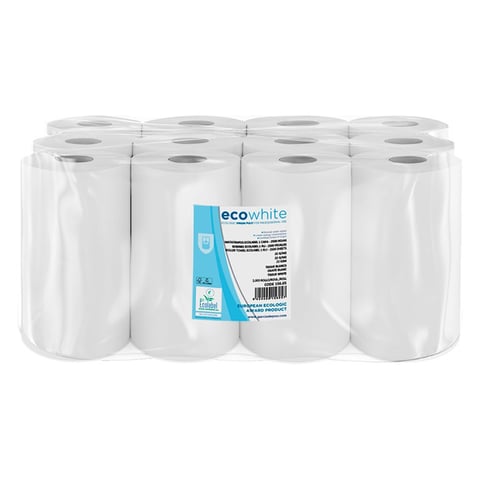ASCIUGAMANI MINI BARRIL ECOLABEL 2 VELI  19 G/M2 Ø 13,2x20 CM BIANCO TISSUE (12 UNITÀ)