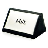 TARGHETTE "MILK"  7,5x4,5 CM NERO LEGNO (12 UNITÀ)