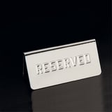 SEGNATAVOLO "RESERVED"   12x5,4x5,9 CM ARGENTO ACCIAIO INOX (1 UNITÀ)