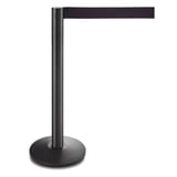 COLONNE DIVISORIE CON NASTRO RETTRATILE   Ø 36x104 CM NERO ALLUMINIO (2 UNITÀ)