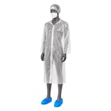 SET VISITATORE ECONOMICO  20µ 130 CM BIANCO LDPE (25 UNITÀ)