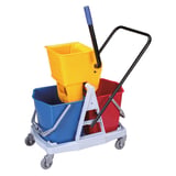 CARRELLO STRIZZATORE + 2 SECCHI  15 L 62x40,5x86 CM COLORI VARIE HDPE (2 UNITÀ)
