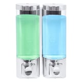 DISPENSER SAPONE  2x400 ML 13,7x6,3x20,3 CM ARGENTO ABS (1 UNITÀ)