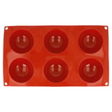 STAMPO MEZZA SFERA Ø 7x3,5 CM   17,5x30 CM ROSSO SILICONE (1 UNITÀ)
