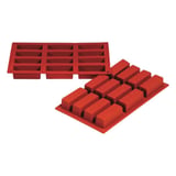 STAMPO CAKE 7,9x2,9x3 CM   17,5x30 CM ROSSO SILICONE (1 UNITÀ)