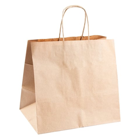 BORSE SOS TRAITEUR CON MANICI  80 G/M2 26+17x24 CM NATURALE KRAFT (250 UNITÀ)