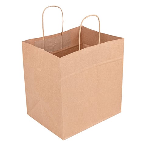 BORSE SOS TRAITEUR CON MANICI  90 G/M2 26+20x27 CM NATURALE KRAFT (250 UNITÀ)