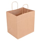 BORSE SOS TRAITEUR CON MANICI  90 G/M2 26+20x27 CM NATURALE KRAFT (250 UNITÀ)