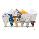 PORTA FRITTI PER 6 CONI ARTINOX  45x14x10,8 CM ARGENTO ACCIAIO INOX (1 UNITÀ)