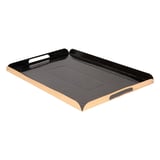 VASSOI CON MANICI  750 G/M2 38x24+2 CM NERO/ORO CARTONE (25 UNITÀ)