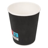 BICCHIERI BEVANDE CALDE DOPPIA PARETE  240 ML - 8 oz 280 + 250 + 18 PE G/M2 Ø8/5,6x9,2 CM NERO CARTONE (1000 UNITÀ)