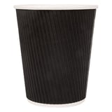 BICCHIERI BEVANDE CALDE DOPPIA PARETE  240 ML - 8 oz 280 + 250 + 18 PE G/M2 Ø8/5,6x9,2 CM NERO CARTONE (1000 UNITÀ)