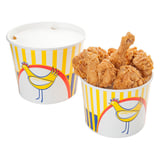 CONTENITORI PER POLLO + COPERCHIO  2550 ML 15PE + 380 + 18PE G/M2 Ø 18,9/14,7x14,5 CM BIANCO CARTONE (300 UNITÀ)