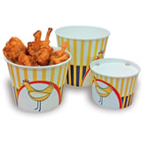 CONTENITORI PER POLLO + COPERCHIO  2550 ML 15PE + 380 + 18PE G/M2 Ø 18,9/14,7x14,5 CM BIANCO CARTONE (300 UNITÀ)