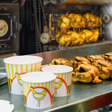 CONTENITORI PER POLLO + COPERCHIO  2550 ML 15PE + 380 + 18PE G/M2 Ø 18,9/14,7x14,5 CM BIANCO CARTONE (300 UNITÀ)