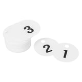 NUMERI GUARDAROBA DOPPI 1-100   Ø 5 CM BIANCO PVC (1 UNITÀ)