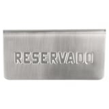 SEGNATAVOLO "RESERVADO"   12x5,4x5,9 CM ARGENTO ACCIAIO INOX (1 UNITÀ)