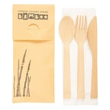 SET 4/1 POSATE + TOVAGLIOLO BAMBOO  17 CM NATURALE BAMBÙ (50 UNITÀ)