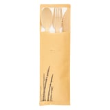 SET 4/1 POSATE + TOVAGLIOLO BAMBOO  17 CM NATURALE BAMBÙ (50 UNITÀ)
