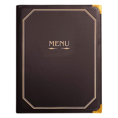 PORTAMENÙ 16 PAGINE DIN-A4   25,5x33 CM MARRONE PVC (1 UNITÀ)