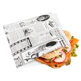 CARTA ANTIGRASSO APERTO 2 LATI FAST FOOD PFAS FREE 'TIMES' 35 G/M2 16x16,5 CM BIANCO PERGAMANA ANTIGRASSI (500 UNITÀ)