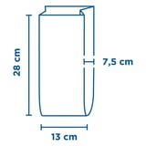 SACCHETTO PER 1/2 POLLO  40 G/M2 + 20µ PP 13+7,5x28 CM BIANCO CARTA (1000 UNITÀ)