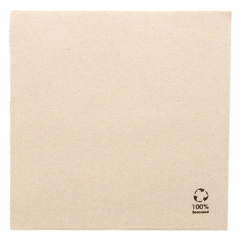 TOVAGLIOLI ECOLABEL DOUBLE POINT  19 G/M2 39x39 CM NATURALE TISSUE RICICLATO (1200 UNITÀ)