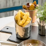 TERRINA FRITTI TRONCATO, MARTELLATO ARTINOX  Ø 8,5x8,5 CM ARGENTO ACCIAIO INOX (12 UNITÀ)