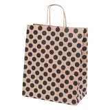 SACCHETTI SOS CON MANICI 'POLKA DOTS' 80 G/M2 26+14x32 CM NATURALE KRAFT (250 UNITÀ)