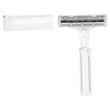 RASOIO DOPPIA LAMA,IMBUSTATO SINGOLARMENTE   10 CM TRASPARENTE HDPE (100 UNITÀ)