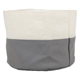 CESTA PANE CREMA/GRIGIO   Ø 19x10 CM COTONE (12 UNITÀ)