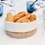 CESTA PANE CREMA/MARRONE   Ø24x17 CM COTONE (12 UNITÀ)
