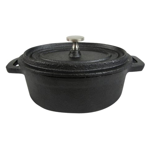 COCOTTE OVALE CON COPERCHIO  800 Ml 17,9(23,9)x14x6,9 CM NERO FERRO (6 UNITÀ)