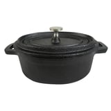 COCOTTE OVALE CON COPERCHIO  800 Ml 17,9(23,9)x14x6,9 CM NERO FERRO (6 UNITÀ)