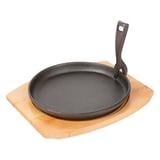 PIATTO CONTADINO + BASE DI LEGNO   Ø 22 CM NERO FERRO (8 UNITÀ)