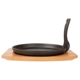 PIATTO CONTADINO + BASE DI LEGNO   Ø 22 CM NERO FERRO (8 UNITÀ)