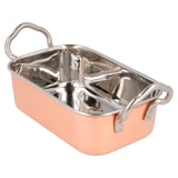 MINI CONTENITORI CON MANICI ARTINOX  14,5x9,5x4,5 CM RAME ACCIAIO INOX (6 UNITÀ)