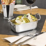 MINI CONTENITORI CON MANICI ARTINOX  14,5x9,5x4,5 CM ARGENTO ACCIAIO INOX (6 UNITÀ)
