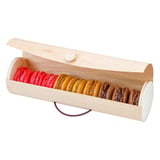 SCATOLE CILINDRICHE PER 7/9 MACARON   Ø 6x22,5 CM NATURALE LEGNO (50 UNITÀ)
