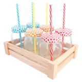 SET 6 BARATTOLI+CANNUCCIA CON SCATOLA  530 ML Ø 8,8x13,3 CM TRASPARENTE CRISTAL (6 UNITÀ)