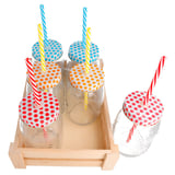 SET 6 BARATTOLI+CANNUCCIA CON SCATOLA  530 ML Ø 8,8x13,3 CM TRASPARENTE CRISTAL (6 UNITÀ)