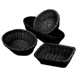CESTI SIMILE VIMINI ROTONDI   Ø 20x8 CM NERO PP (12 UNITÀ)