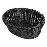 CESTI SIMILE VIMINI OVALE   23x17x8 CM NERO PP (12 UNITÀ)