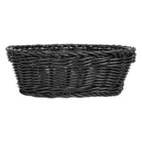 CESTI SIMILE VIMINI OVALE   23x17x8 CM NERO PP (12 UNITÀ)